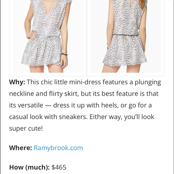 NWT Ramy Brook terry printed chiffon mini dress - Picture 5 of 5